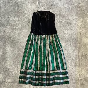 Rimini Vintage Striped Velvet 80's Maxi Dress